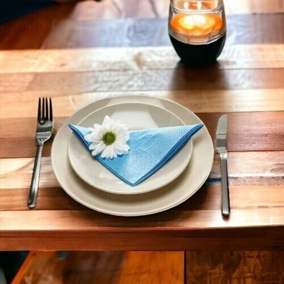 IKEA FANTASTISK Paper Napkins Absorb Quickly 15 ¾x15 ¾ "‎ Blue/50 Pack - Picture 2 of 9